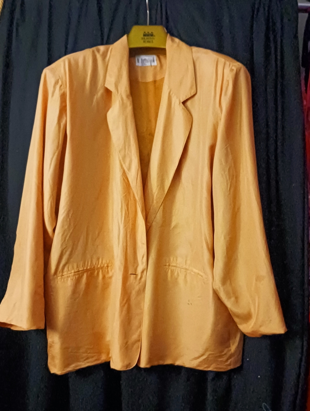 Silk Golden Yellow Relaxed Blazer Jacket
